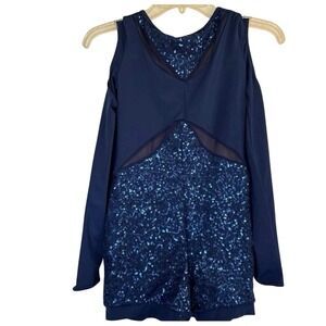 Weissman Girls Dance Skating Costume‎ Sz LC 14 Blue Sparkle